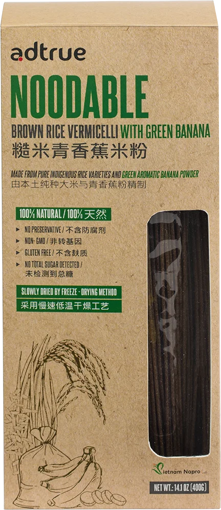 brown rice vermicelli with green banana